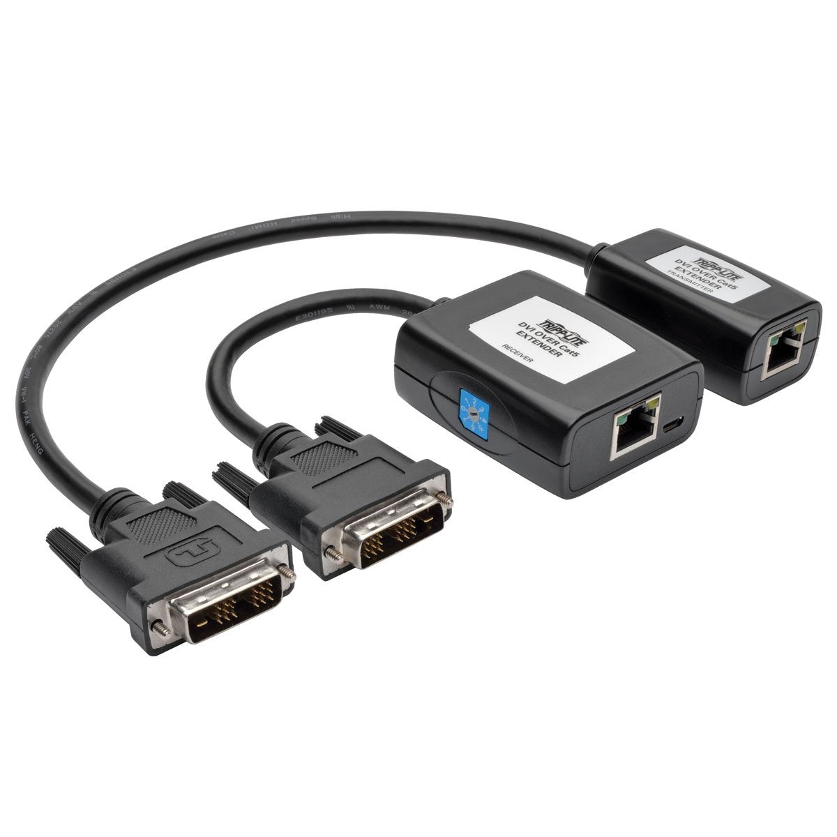 Tripp Lite DVI over Cat5 Cat6 Extender Extended Range Video Transmitter and Receiver 1920x1080 at 60Hz B140-101X
