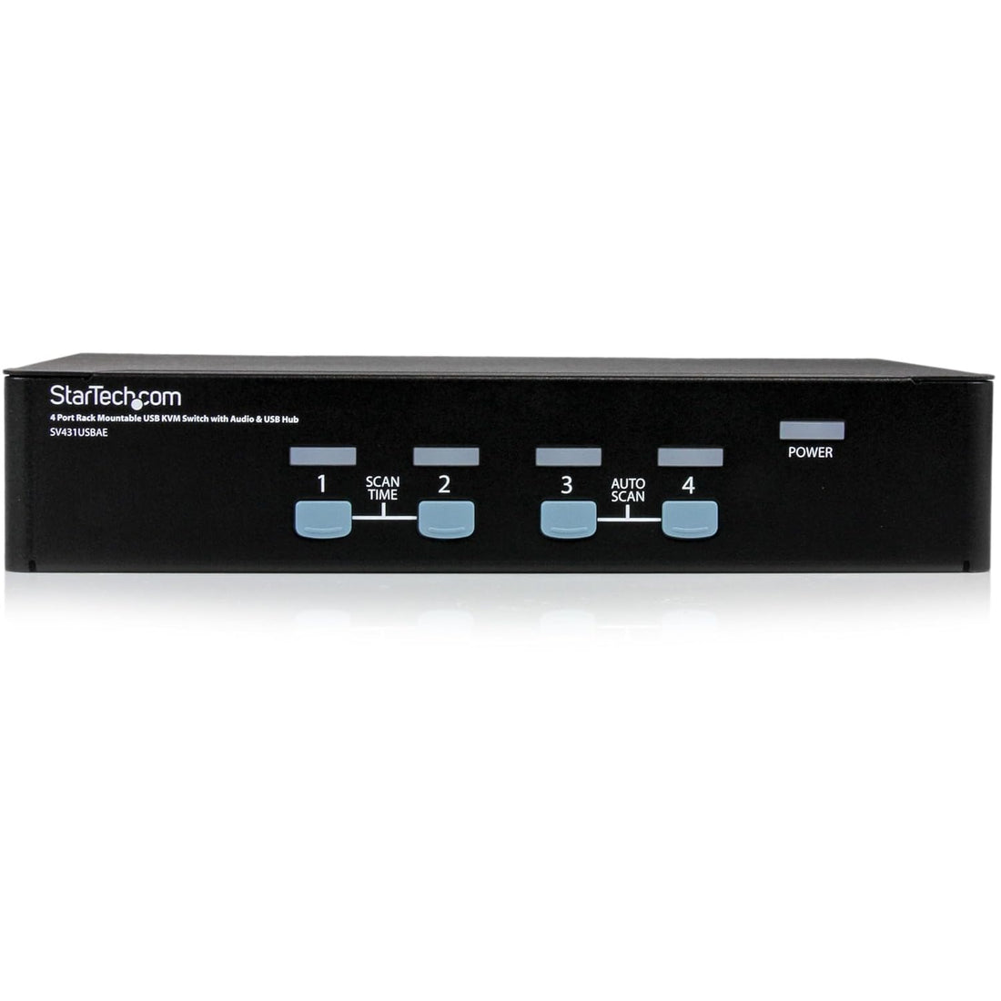 StarTech.com 4 Port Rack Mountable USB KVM Switch with Audio & USB 2.0 Hub (SV431USBAE)