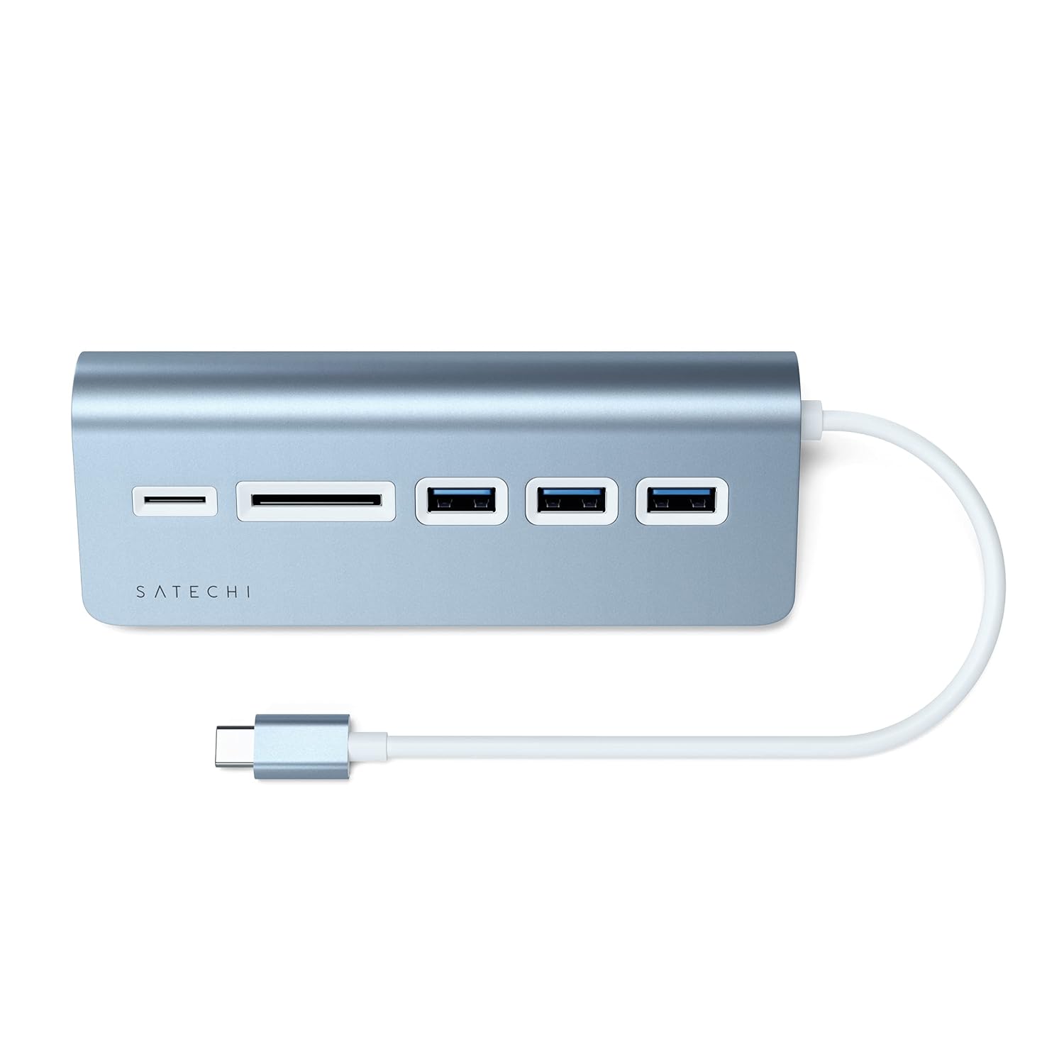 Satechi USB-C Combo Hub for Desktop - USB-A 3.0 Data Ports & Micro/SD Card Readers - for M2/ M1 MacBook Pro/Air, M2/ M1 iPad Pro/Air, M2 Mac Mini, iMac M1 (Blue)