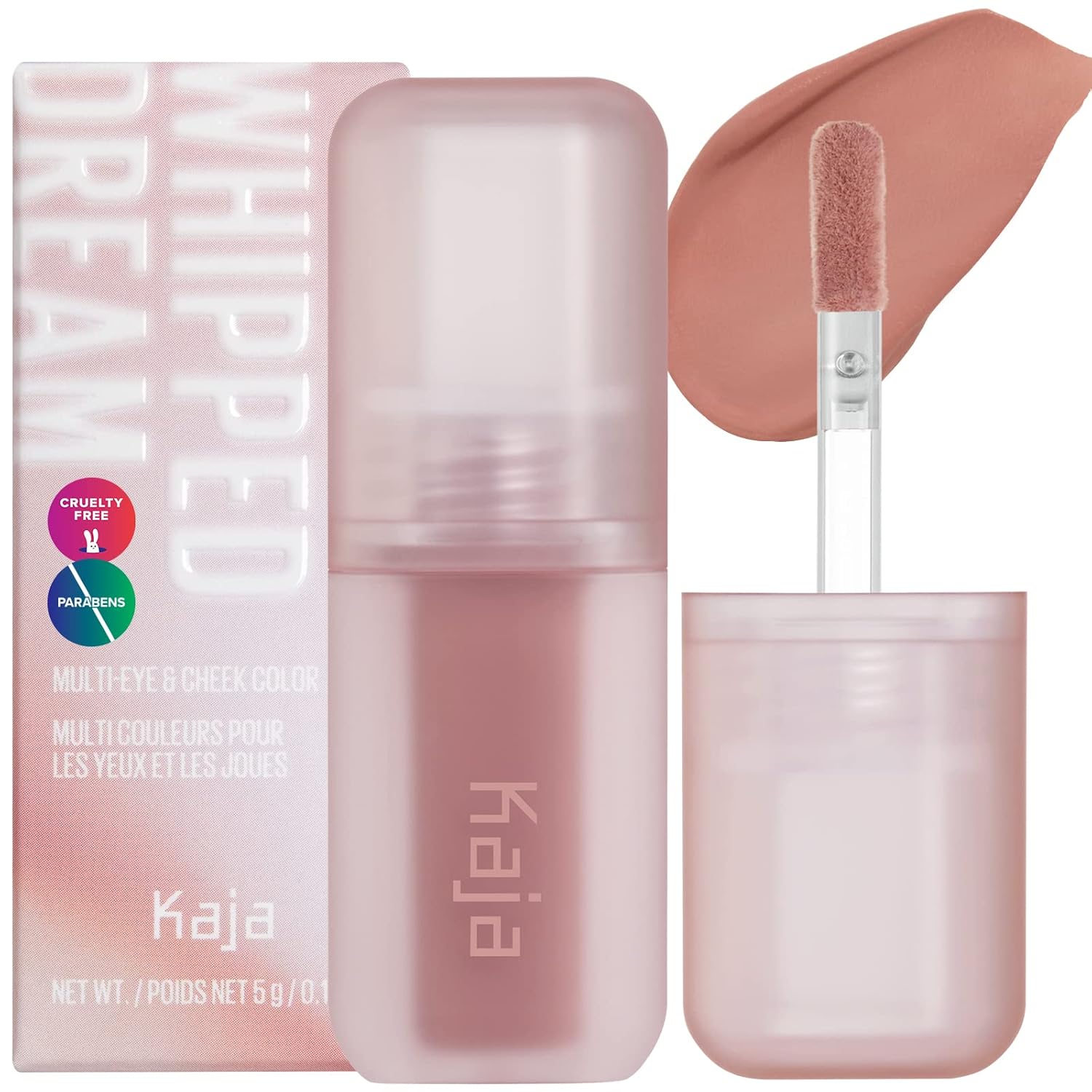 KAJA WHIPPED DREAM | Multi Liquid Eye Shadow and Blush with Airy Semi Matte Finish | Easily Buildable and Blendable | Tested to be Safe on Eyes | 02 Meringue Pink | Formulated Without Parabens and Phthalates | K-beauty, Vegan, Cruelty-Free