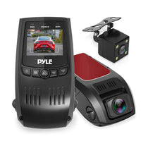 Pyle Dual Dvr Dash Cam System - Full Hd 1080P Vehicle Camera Video Recording with Waterproof Backup