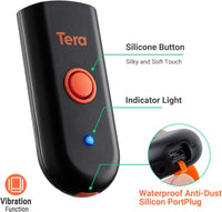 Tera Mini 1D 2D QR Wireless Barcode Scanner, Waterproof Shockproof Pocket Scanner, 3-in-1 BT & USB Wired & 2.4G Bar Code Reader Portable Image Scanner Work with iOS, Windows, Android 1100D