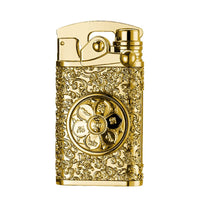 GADATOP Electric Personalized Creative Rotary Lighter Windproof Lighter USB Rechargeable Flameless Lighter Double Arc Plasma Lighter with Gift Box (Gold)