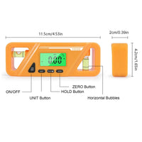 Digital Level Inclinometer, Portable LCD Screen Mini Digital Level Data Lock Plastic for Timber Processing(Yellow)