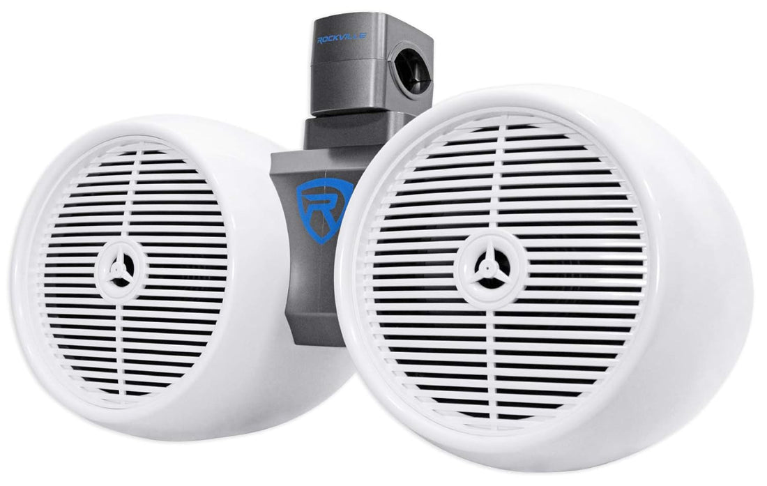 Rockville DWB80W Dual 8" White 800 Watt Marine Wakeboard Tower Speaker System