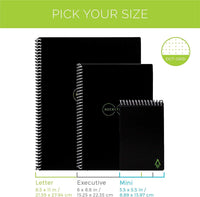 Rocketbook Everlast Smart Reusable Notebook, Executive Size, Midnight Blue, 6" x 8.8" (EVR-E-K-CDF)