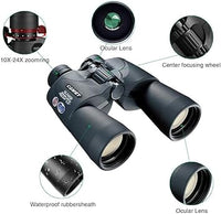 Zoom Binoculars for Adults High Powered,10-24x50 HD Professional/Waterproof Binoculars ，Durable & Clear BAK4 Prism FMC Lens Binoculars for Birds Watching Hunting Traveling Concerts