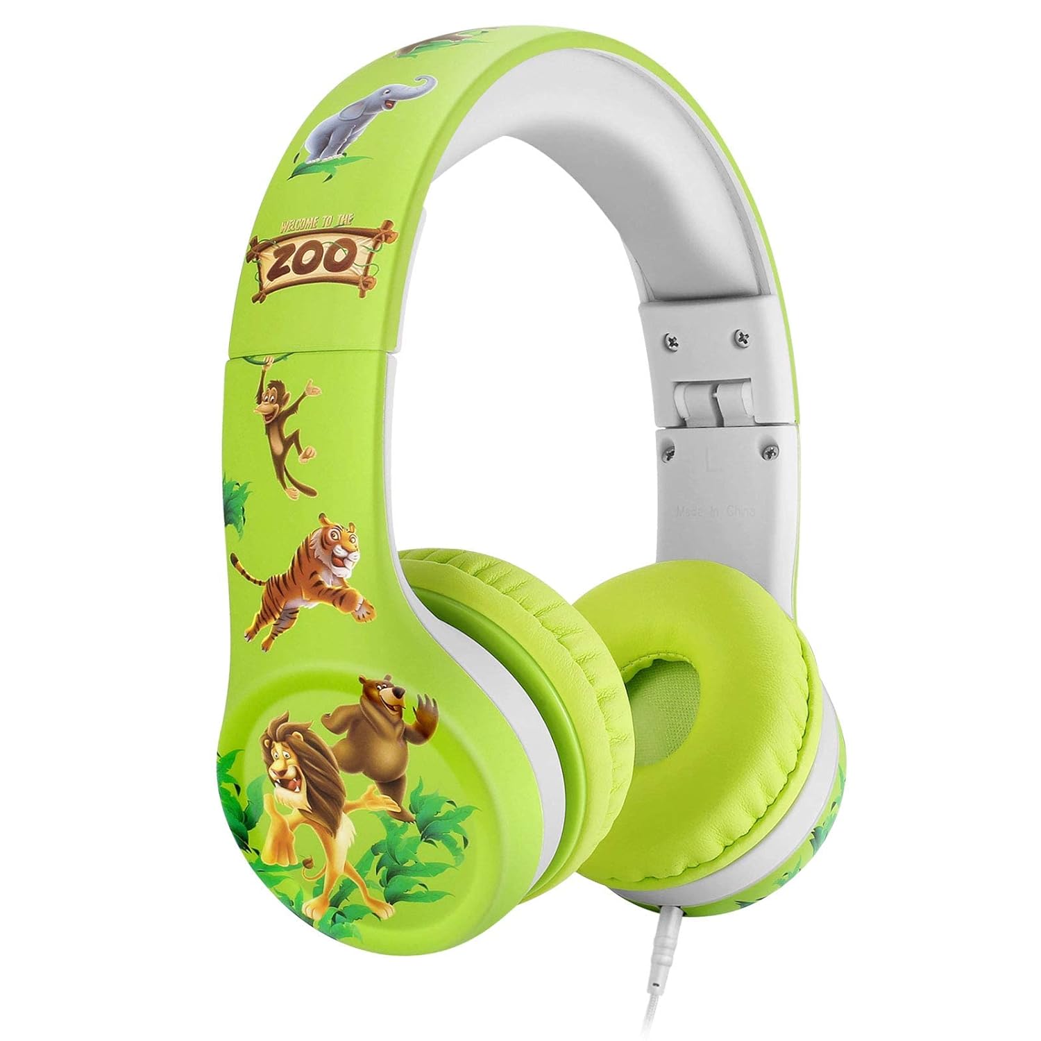 Nenos Kids Headphones Boys Headphones for Kids Over Ear, On Ear Headphones Limited Volume Headset for School, Travel, Computer (Zoo)