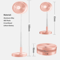 SDYXJ Portable Fan Rechargeable, Stand & Table fan Folding Telescopic & Adjustable Height for Office Home Outdoor Camping (pink)