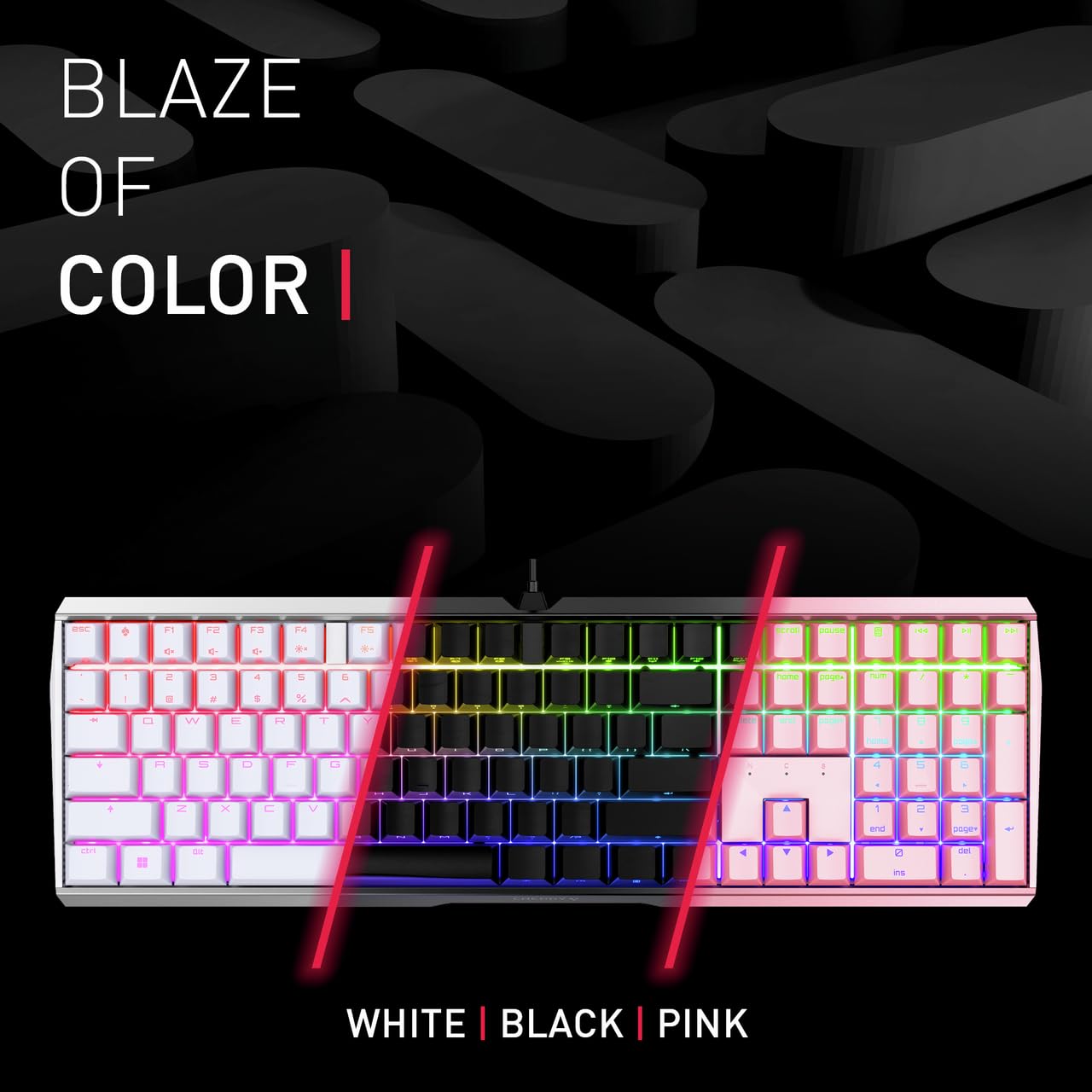 Cherry MX Board 3.0 S Wired Gamer Mechanical Keyboard with Aluminum Housing - MX Brown Switches (Slight Clicky) for Gaming and Office - Customizable RGB Backlighting - Full Size - Black