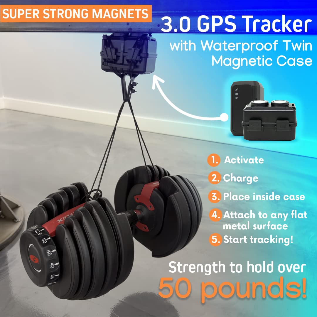 GPS Tracker - Optimus 3.0 4G LTE Bundle with Waterproof Twin Magnet Case - 1 Month Battery