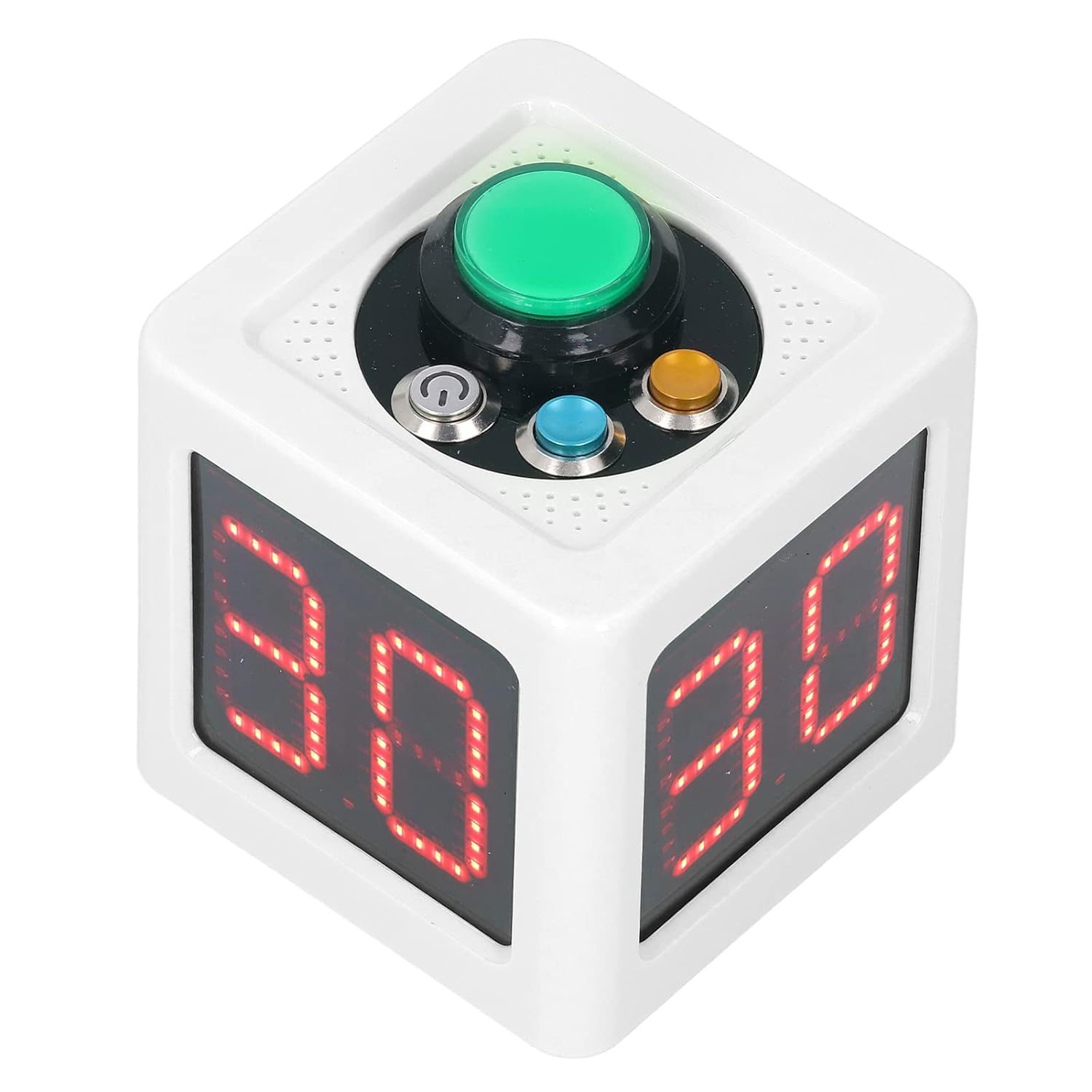 Cube Timer, Adjustable Brightness 1.4in HD Display Digital Shot Timer for Private Poker (White)