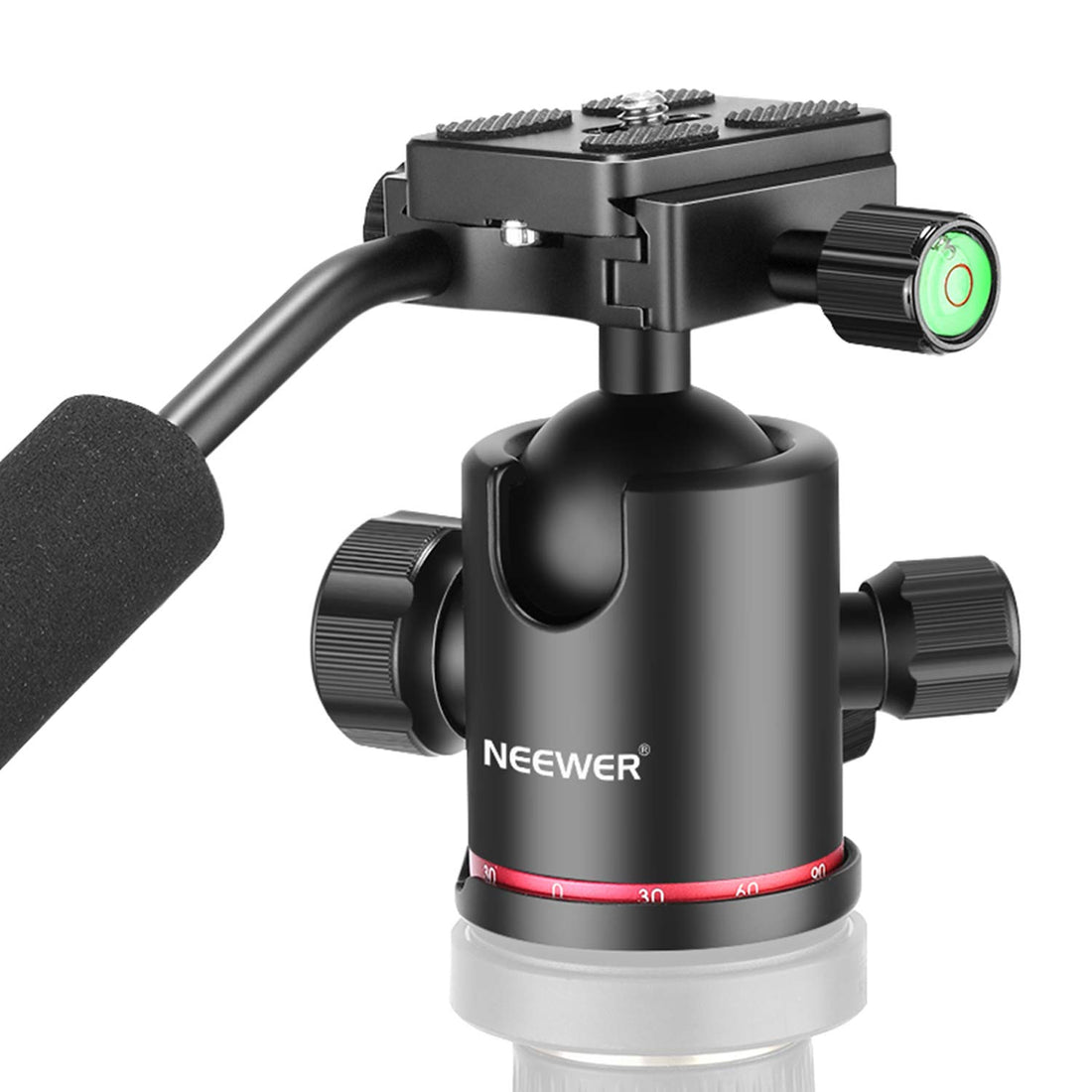 Neewer Heavy Duty Camera Tripod Ball Head with Handle and 1/4 inch Quick Shoe Plate, 360 Degree Panoramic Head for Tripod, Monopod, Slider, DSLR Camera, Camcorder, Load up to 17.6 pounds/8 kilograms