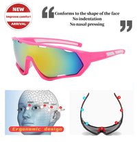 YUHANOER Sport Sunglasses Cycling Driving Fishing Baseball Running Glasses for Men Women,UV400 Glasses (Cycling pink)