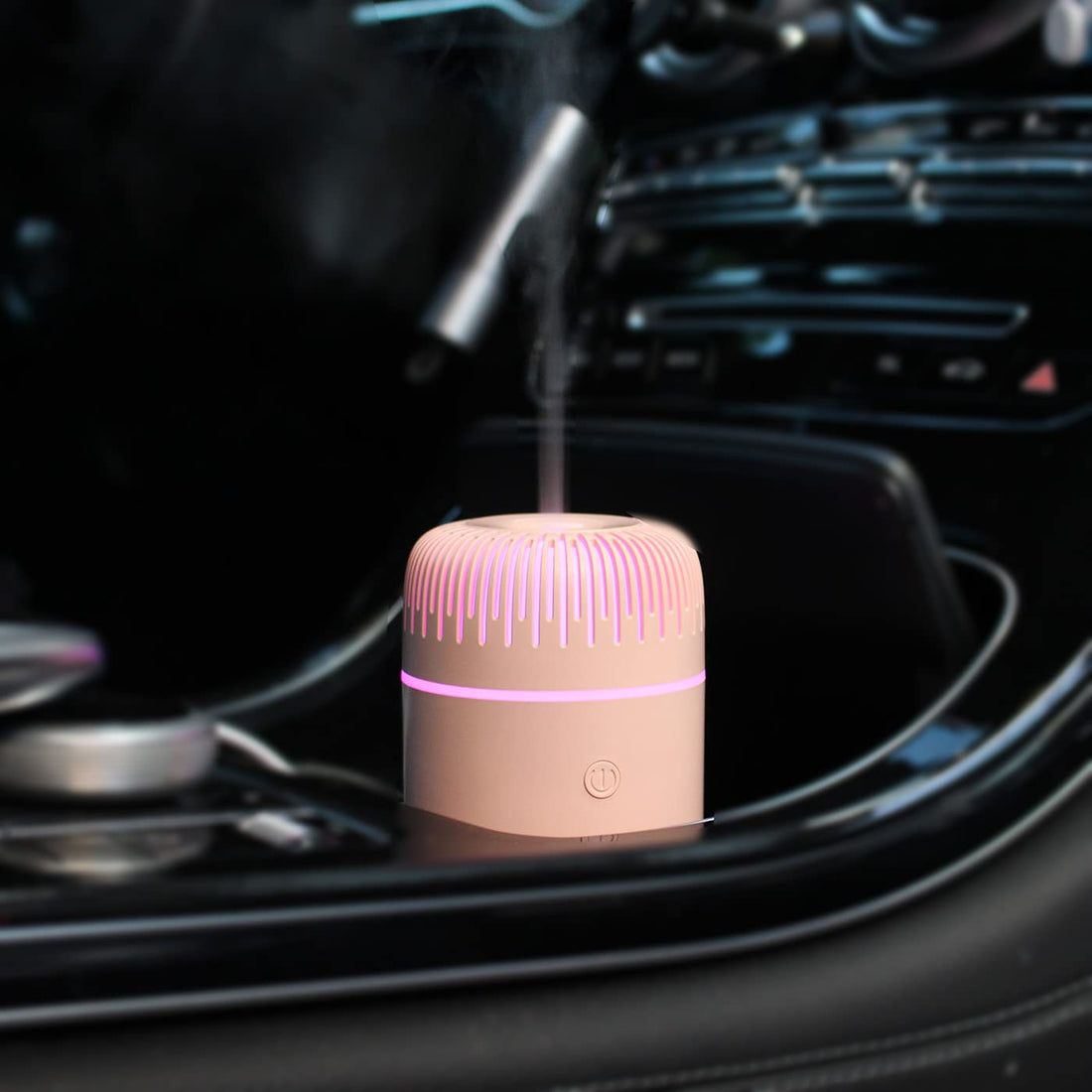 UNEE Car Aroma Diffuser, 100ml Sunshine Humidifier Aromatherapy Essential Oil Diffuser USB Cool Mist Mini Portable Diffuser for Car,Home,Office,Bedroom(Pink)
