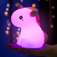 SANKEDOU Unicorn Night Lights for Girls Bedroom, Cute Silicone Kids Night Light, Rechargeable LED Night Light Lamp, Squishy Kawaii NightLights for Baby Nursery Children Toddlers Teen Girls (Pink-U)