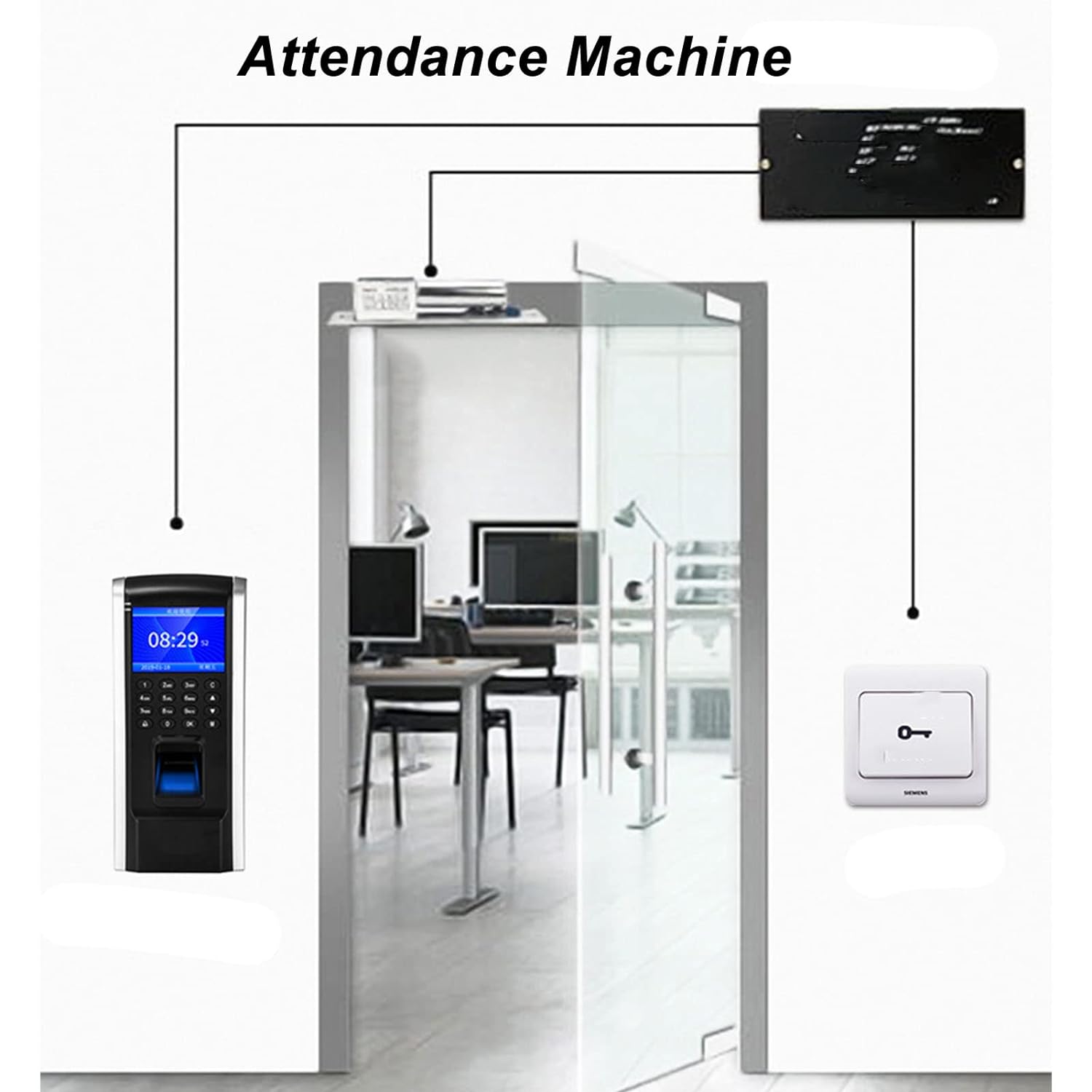 Attendance Machine, Time Clock Attendance Machine, Fingerprint Attendance Check Recorder with Fast Identification