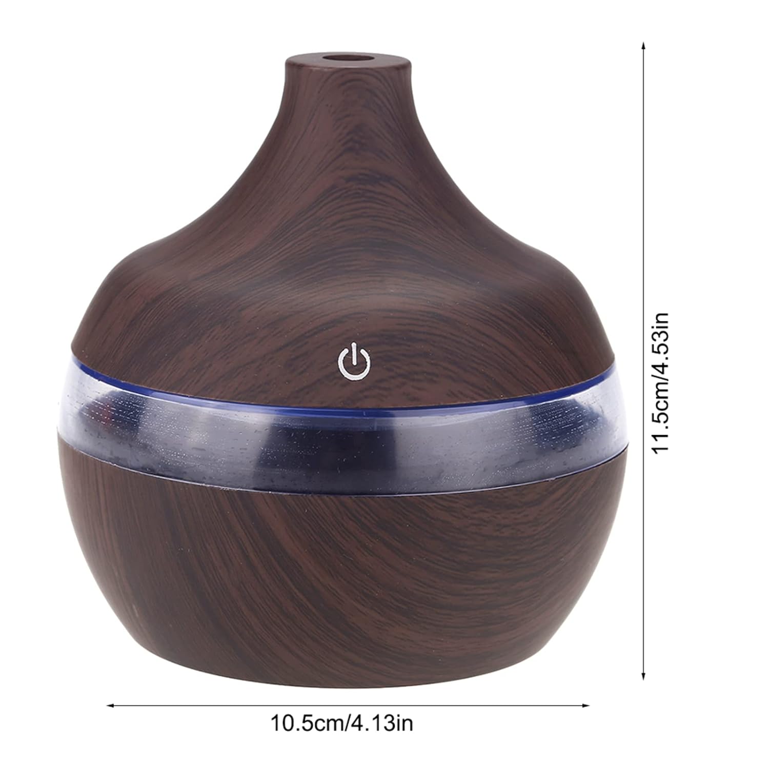Portable Small Humidifier for Bedroom Plant Mini Humidifier for Office Home Desktop, 300ML Ultra Quiet Personal Cool Mist Air Oil Diffuser with 7 Colors Night Light for Baby, USB Charging Wooden Grain
