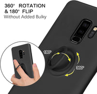 BENTOBEN Samsung Galaxy S9 Plus Case, Slim Silicone Soft Rubber with 360° Ring Holder Kickstand Car Mount Supported Protective Cute Phone Cases Cover for Samsung Galaxy S9+ Plus 6.2" (2018), Black