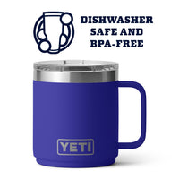 YETI Rambler 10 oz Stackable Mug, Vacuum Insulated, Stainless Steel with MagSlider Lid, Offshore Blue