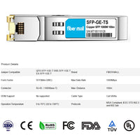 SFP to RJ45 for Juniper QFX-SFP-1GE-T SRX-SFP-1GE-T EX-SFP-1GE-T1000BASE-T SFP Copper RJ-45 100m Transceiver Module