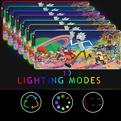 Mouse RGB: Imegny Large Extended Soft LED Mouse Mat – Side View