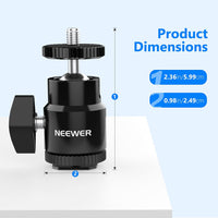 Neewer 1/4â€ Camera Hot Shoe Mount with Additional 1/4â€ Screw 4-Pack, Mini Ball Head Cold Shoe Mount Adapter for Cameras, Camcorders, Smart Phone, Video Light, Microphone, Ring Light - ST36
