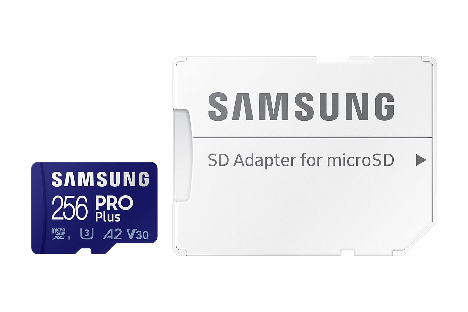 SAMSUNG Pro Plus Micro SD Memory Card + Adapter, 256GB microSDXC, Up to 160MB/s UHS-I, U3, A2, V30Full HD & 4K UHD, Expanded Storage for Phone, Gaming, Tablet, MB-MD256KA/AM