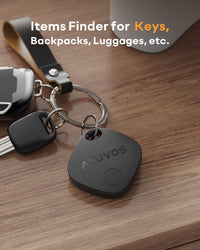 ATUVOS Key Tag, Bluetooth Tracker Works with Apple Find My (iOS only), IP67 Waterproof, Privacy Protection, Lost Mode, Item Locator for Suitcase, Bags, and More 3 Pack Black