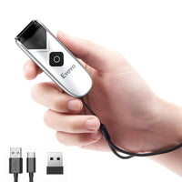 Eyoyo Bluetooth 2D&1D Barcode Scanner, Portable Wireless Mini but Powerful Barcode Reader with 2.4G Wireless&Bluetooth&USB Wired Connection, QR Code Scanner for Phone,Tablet PC