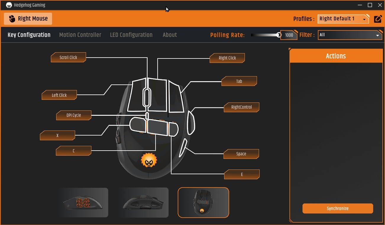 MMO Gaming Mouse with 23 Programmable Buttons and 16 – Back View