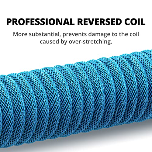Cable Keyboard: GunMjo Pro Custom Coiled USB C Cable for – Side View