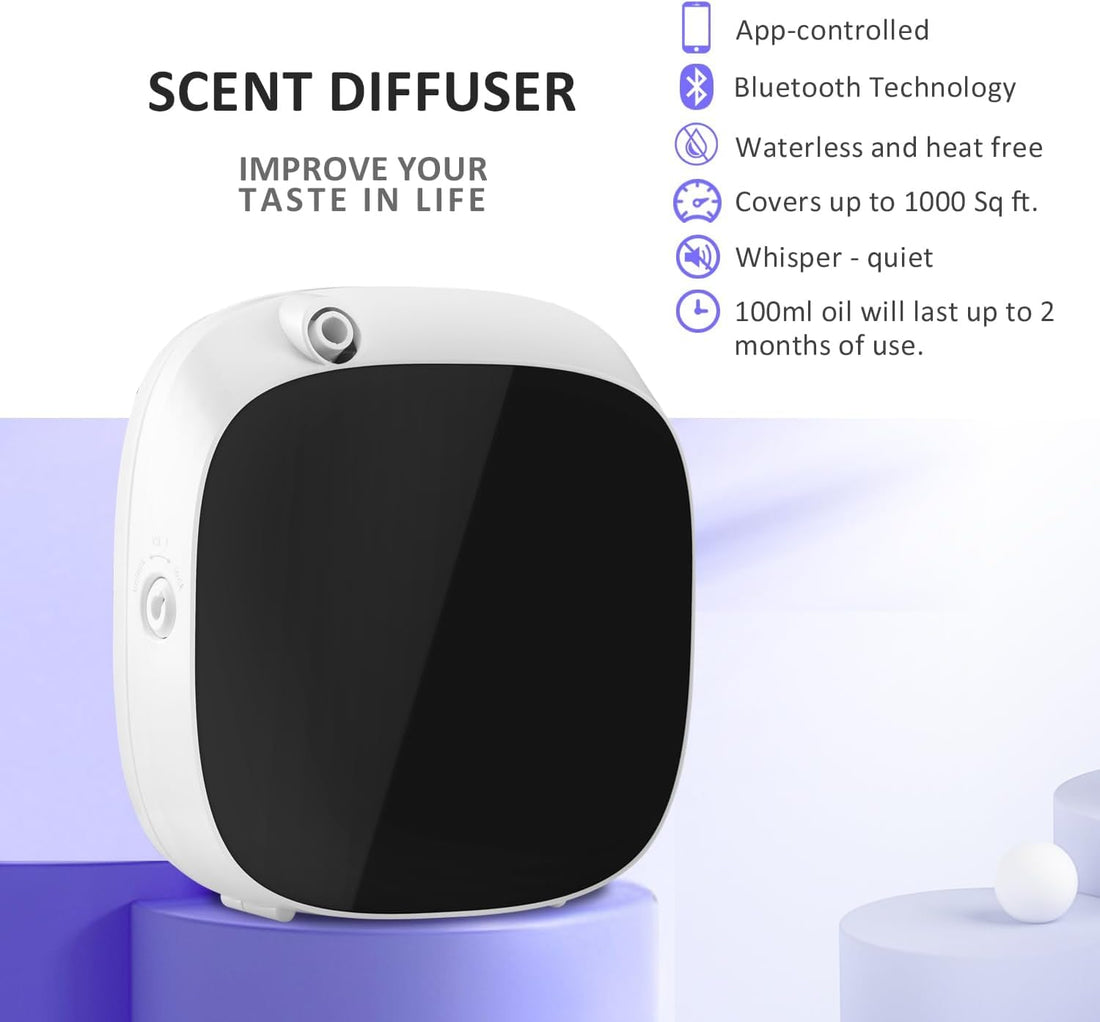 Smart Scent Air Machine with Nebulizing Tech for Home, Wall Mounted Cold Air Scent Machine, 100ML Miracle with Waterless Nebulizing Scent Diffuser
