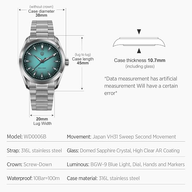 Watchdives VH31 Quartz Watch: Watchdives WD0006 38mm Domed – In Use