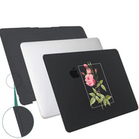 SaharaCase - Apple MacBook Air 13" M1 Chip Laptops Hybrid-Flex Arts Case with Silicon KeyPad Cover - Sleek Hard Shell, Snap-On, Anti-Slip Grip (Black Rose)