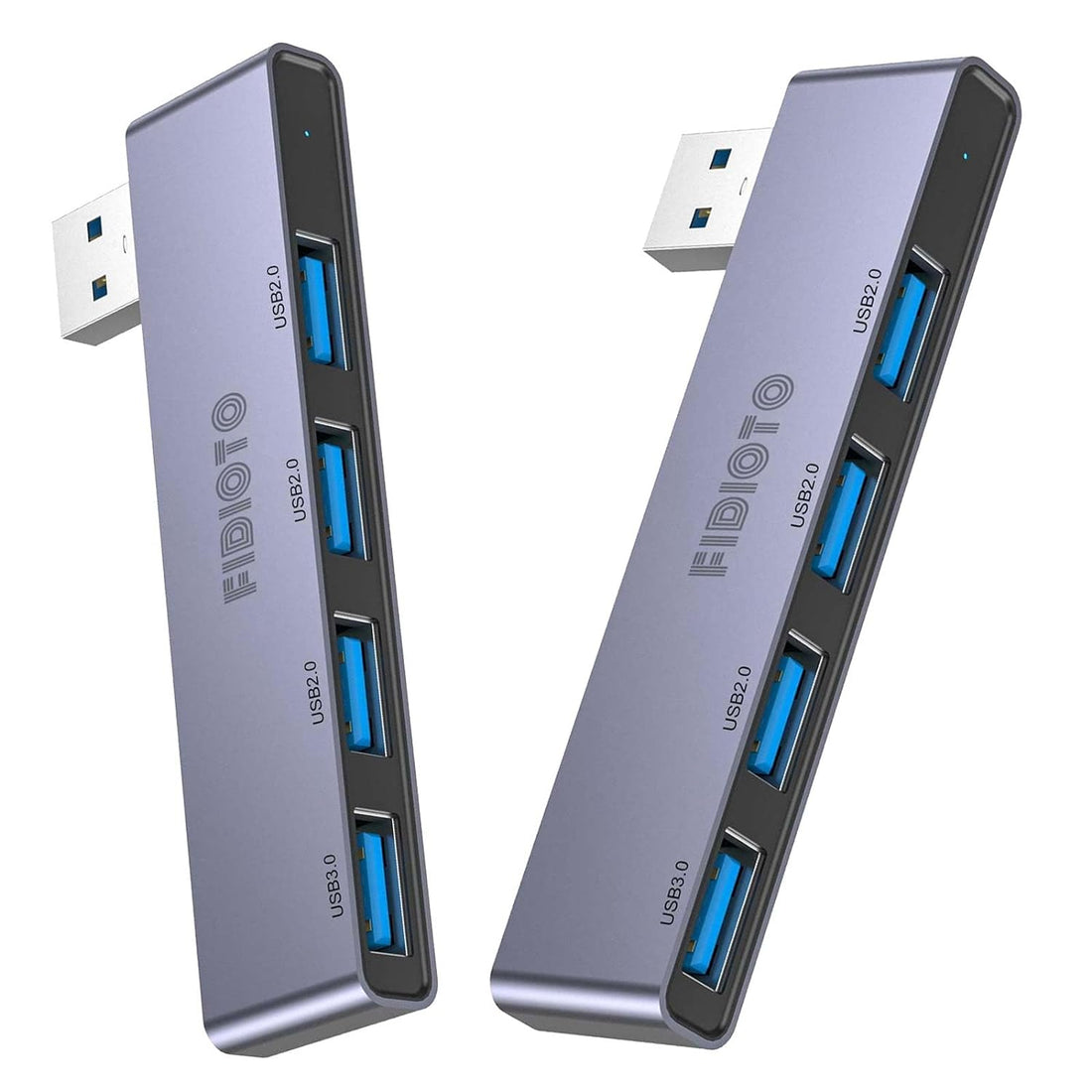 USB Hub 2Pack Right Model, Fidioto 4-Port USB Hub(1 * 3.0 Port, 3 * 2.0 Port) USB Splitter USB Expander for Laptop, Xbox, Flash Drive, HDD, Console, Printer, Camera,Keyborad, Mouse