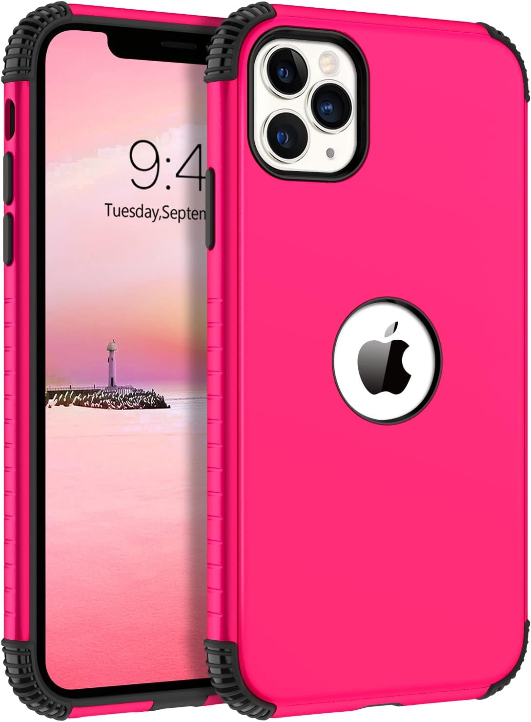 BENTOBEN iPhone 11 Pro Case, Phone Case iPhone 11 Pro, Heavy Duty 2 in 1 Full Body Rugged Shockproof Protection Hybrid Hard PC Bumper Drop Protective Girls Women Boys Men iPhone 11Pro Cover, Deep Red