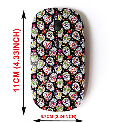 Wireless Mouse: 2.4G Dead Sugar Skulls Design – Side View