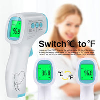 Thermometer for Adults Forehead, No Touch Thermometer for Adults, Forehead Thermometer, Instant Reading, Medical Grade, Good for Baby Food, Bath,Milk (White+Blue)