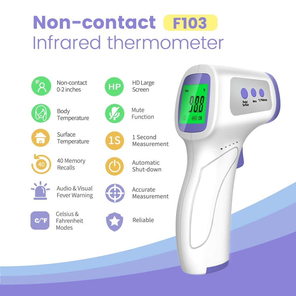 Touchless Thermometer for Adults, Forehead Thermometer for Fever, Body Thermometer and Surface Thermometer 2 in 1 Dual Mode Thermometer