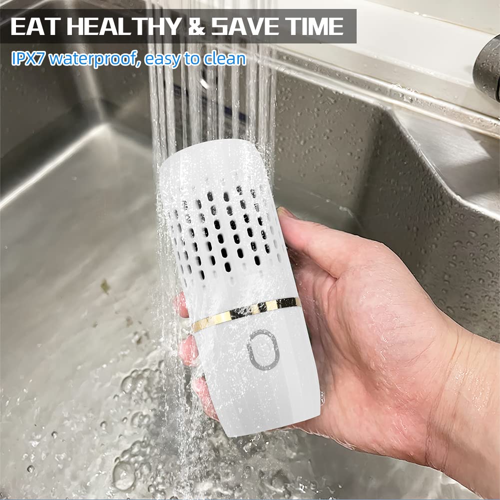 Fruit and Vegetable Washing Machine Laelr Fruit and Vegetable Cleaner Device USB Rechargeable Food Purifier Automatic Household Cleaning Gadgets for Purifying Meat Glasses Fruits and Vegetables