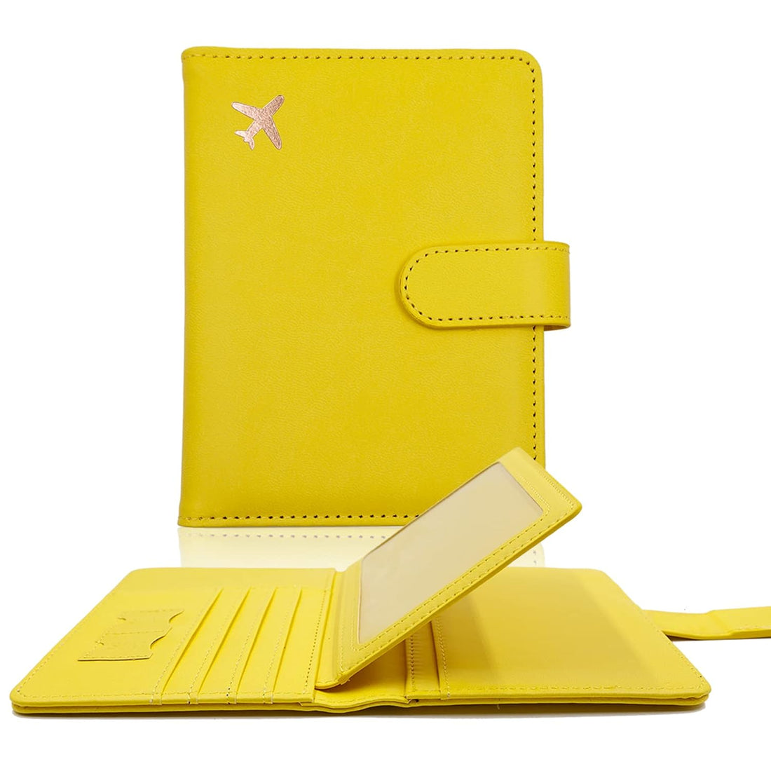 Passport Holder,Passport Holder Card Slots,Cute Passport cover for Women/Men,Waterproof Rfid Blocking Travel Wallet, Yellow