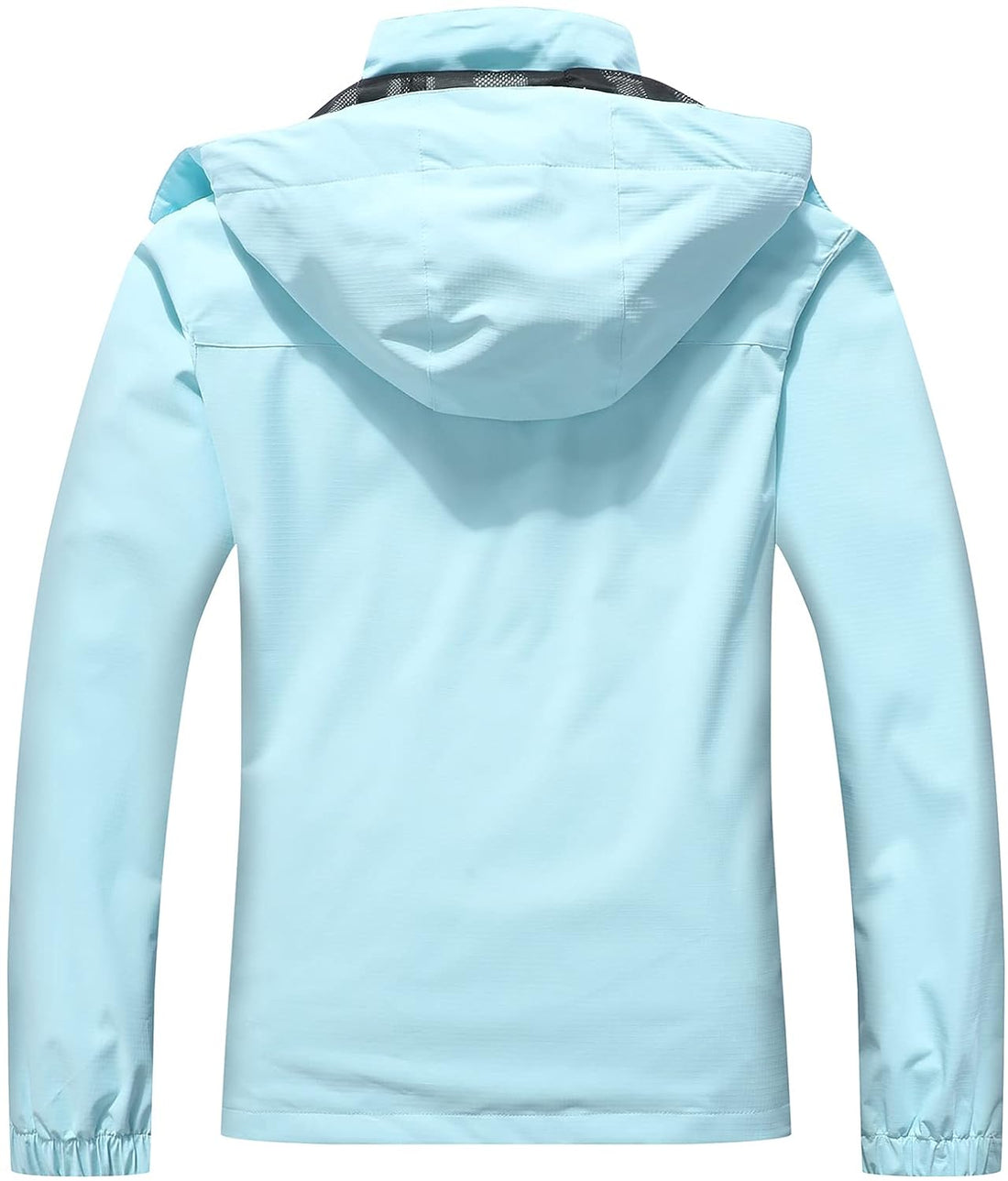MOERDENG Women's Waterproof Rain Jacket Outdoor Lightweight Hooded Raincoat for Hiking Travel, Light Green-05, Medium