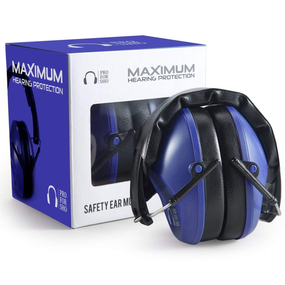 Pro For Sho 34dB Shooting Ear Protection - Special Designed Ear Muffs Lighter Weight & Maximum Hearing Protection - Standard Size, Dazzling Blue