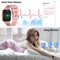 CanMixs Smart Watch for Android Phones iOS Waterproof Smart Watches for Women Men Sports Digital Watch Fitness Tracker Heart Rate Blood Oxygen Sleep Monitor Touch Screen Compatible Samsung iPhone