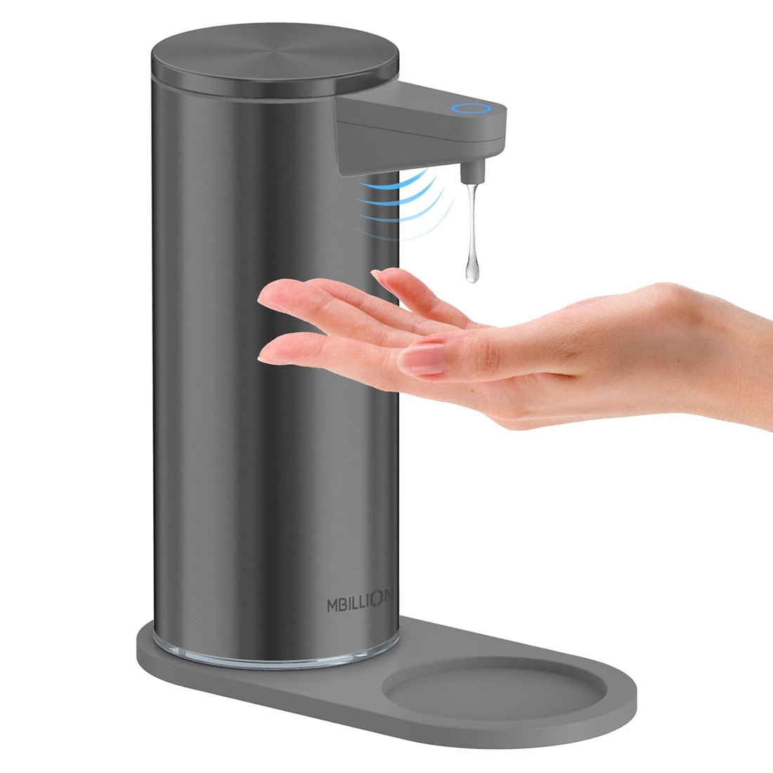 Automatic Soap Dispenser Touchless,Mbillion Soap Dispensers Touch-Free Rechargeable Sensor Liquid Soap Pump Dispenser(Gray)