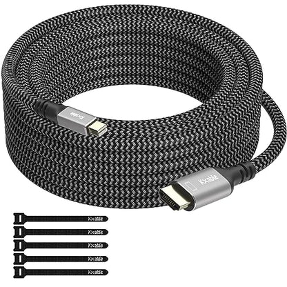 DisplayPort Cable: 4K Mini DisplayPort to HDMI Cable 15ft – Front View