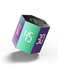 Ticktime Pro Pomodoro Timer, Productivity Cube Timer, Magnetic Flip Timer, Pause & Resume, Mute, Vibrate & Adjustable Sound Alert, for Task, Work, ADHD, 5/15/25/30/45/60min & Custom Countdown, Purple