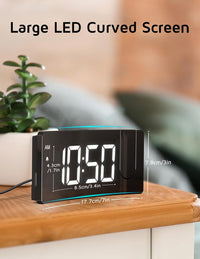 Projection Alarm Clock, Digital Clock with 180° Rotatable Projector, 3-Level Brightness Dimmer, Clear LED Display, USB Charger, Progressive Volume, 9mins Snooze,12/24H, Digital Alarm Clock for Bedroom