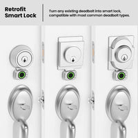 Lockly Access Touch, 3D Biometric Fingerprint Sensor, Retrofit Smart Lock, Turn Any Deadbolt Into a Smart Lock (Satin Nickel)